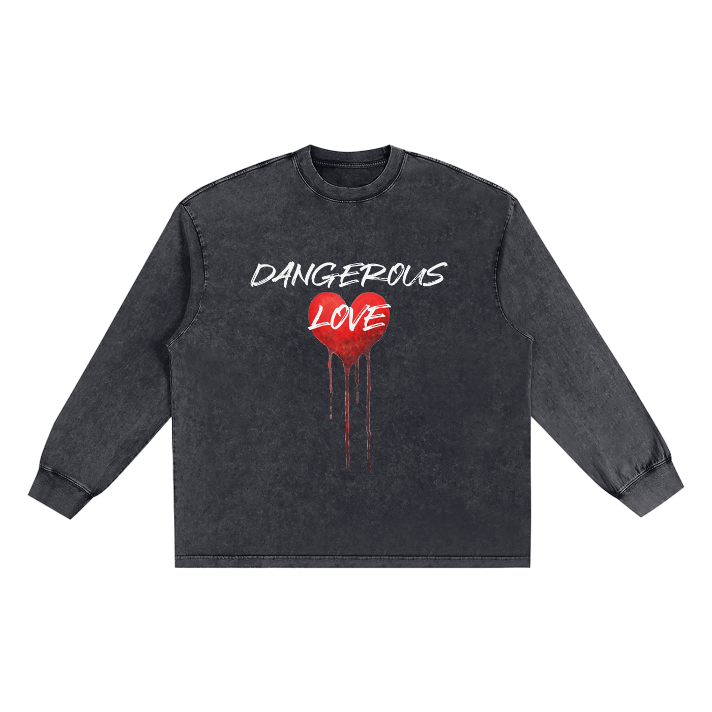 Snow Washed Oversize Long Sleeve T-shirt