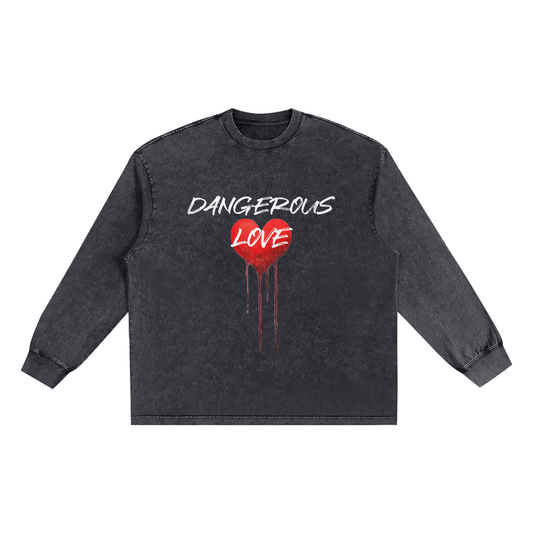 Snow Washed Oversize Long Sleeve T-shirt